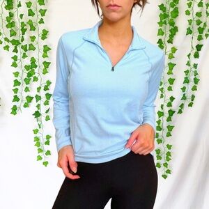 Pastel blue Columbia quarter zip sweatshirt jacket